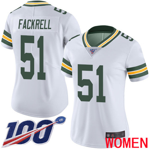 Green Bay Packers Limited White Women 51 Fackrell Kyler Road Jersey Nike NFL 100th Season Vapor Untouchable